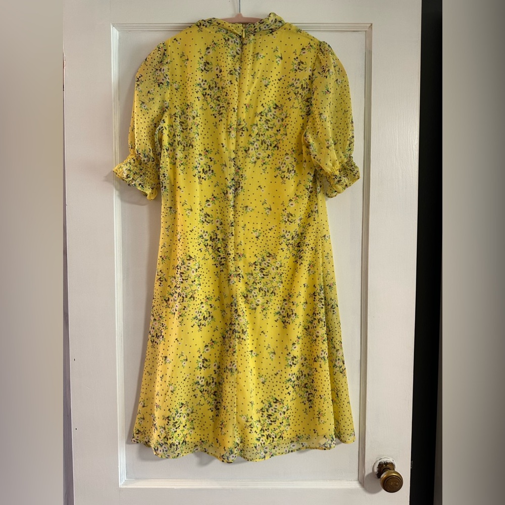 Yellow Floral DKNY Dress - Size 4 - Picture 2 of 3